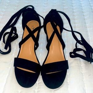 New Velvet Ankle Strap Heels sz9